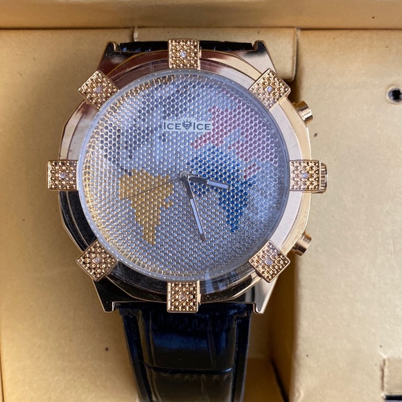 Brand new “Ice Ice Elements” Genuine Diamonds Bezel Large Face Men’s Watch. Nice - Picture 3 of 10